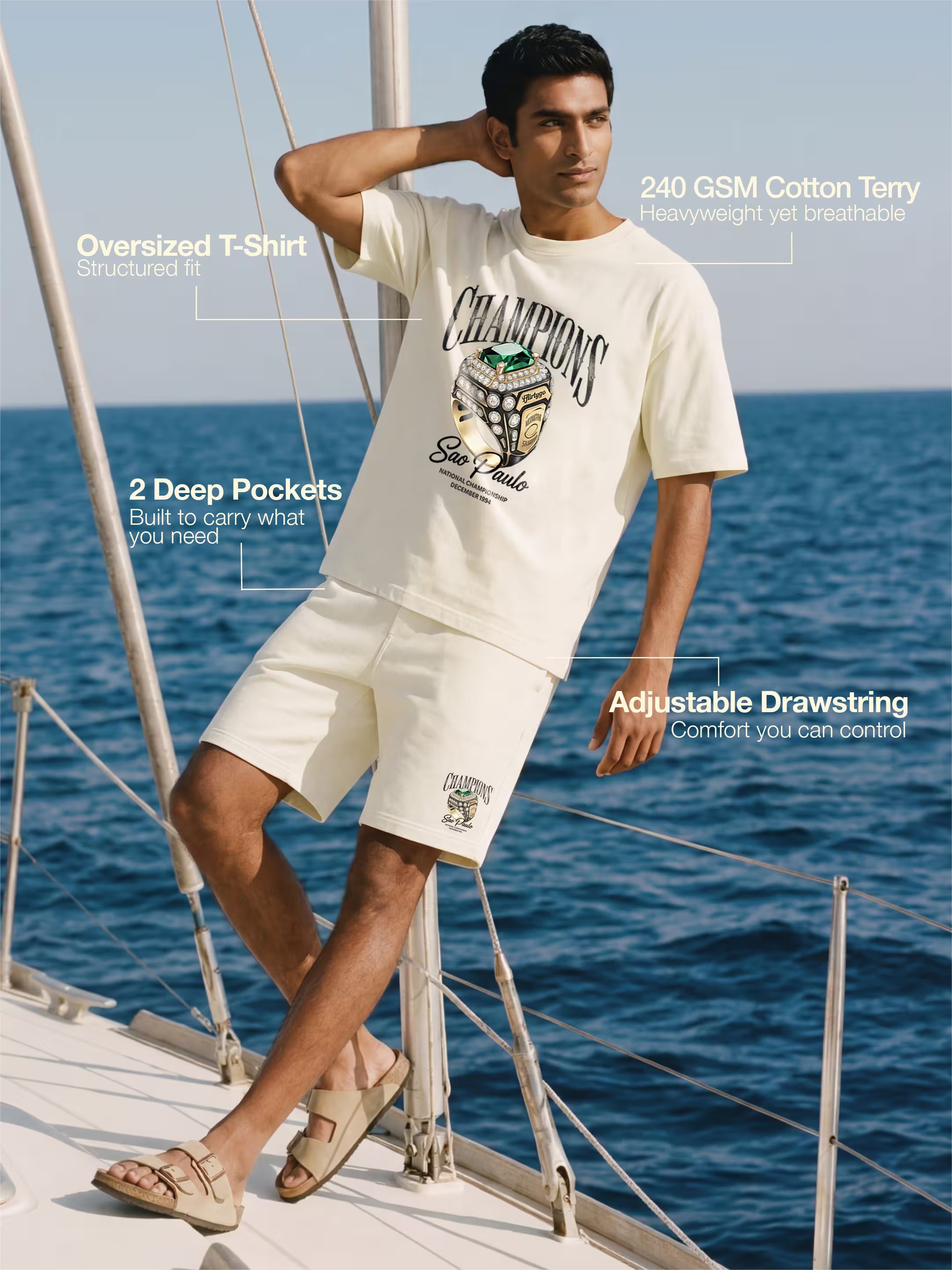 Champion Cotton Men's 240 GSM AirEase Summer Coords