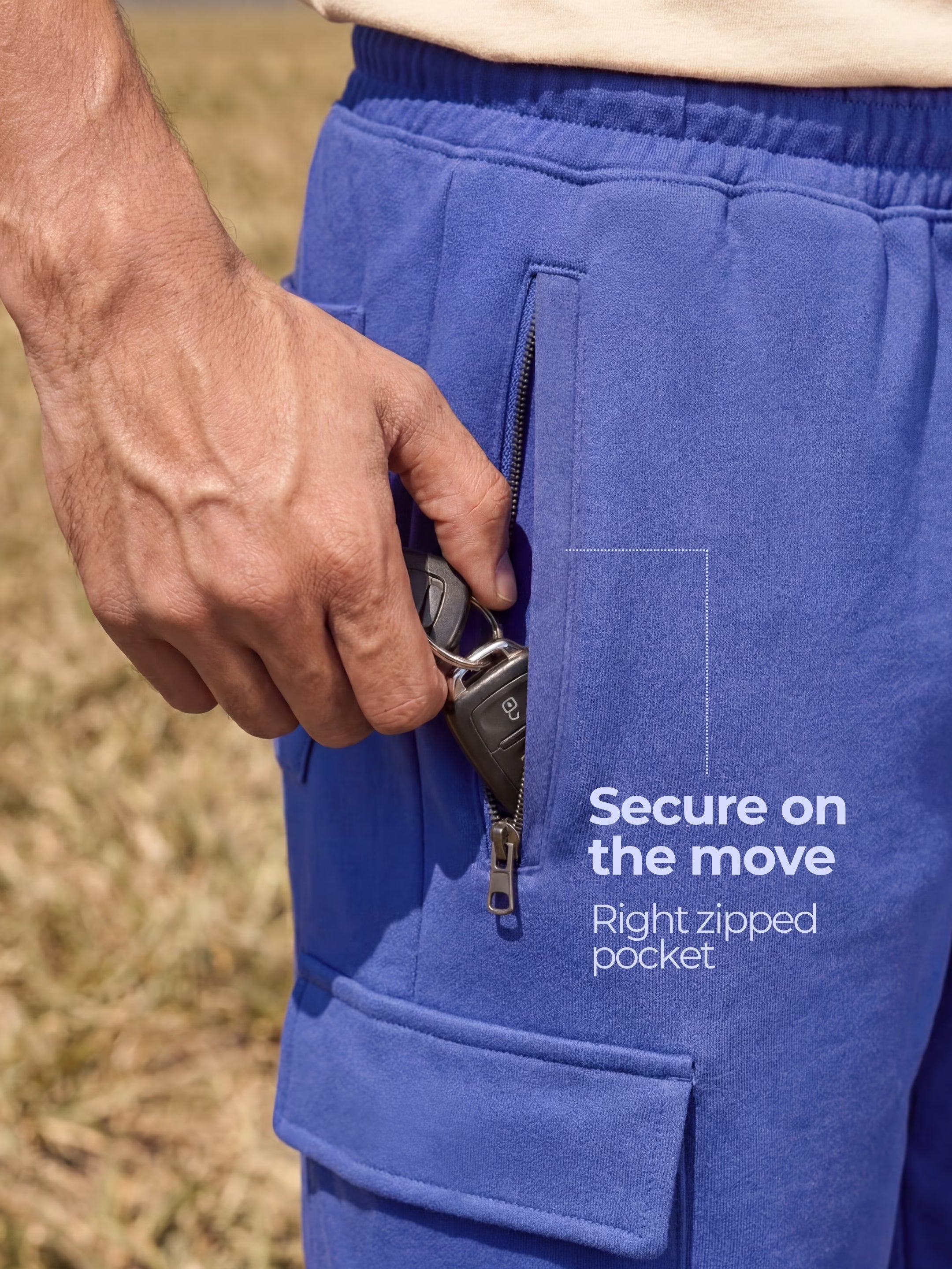 Royal Blue Cargo Cotton Men's Shorts