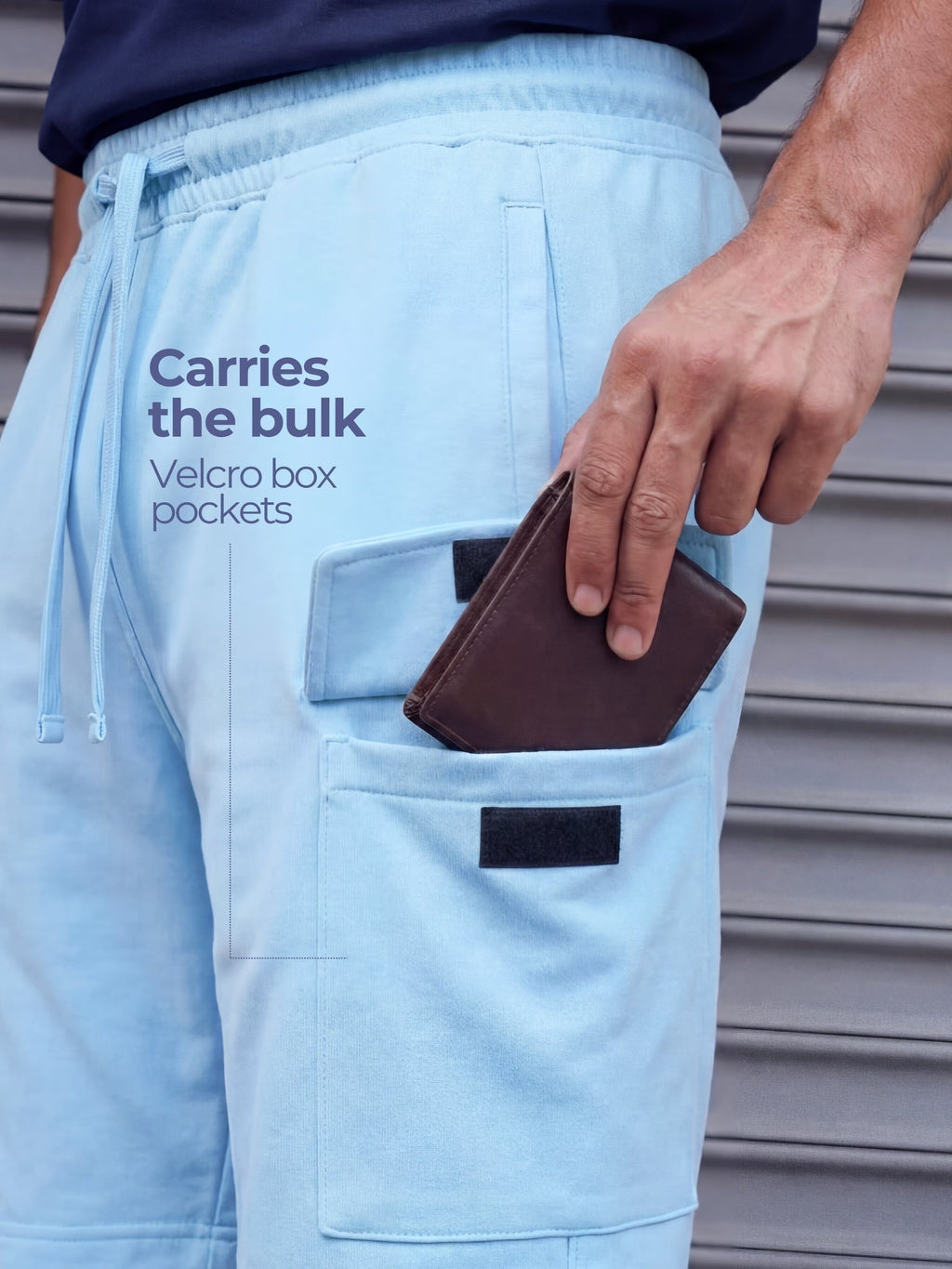 Sky Blue Cargo Cotton Men's Shorts