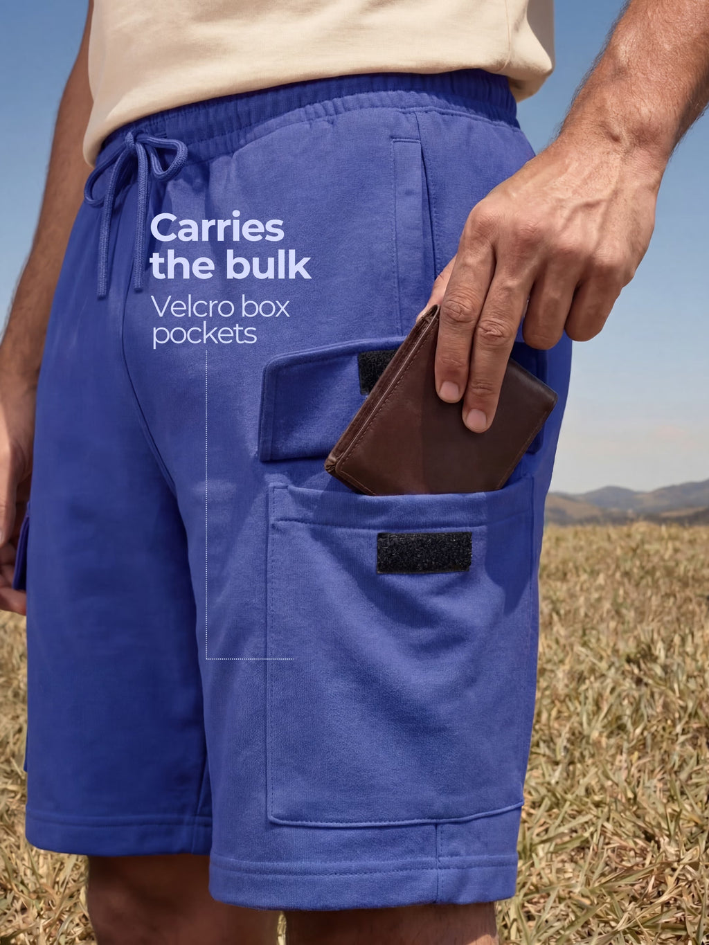 Royal Blue Cargo Cotton Men's Shorts