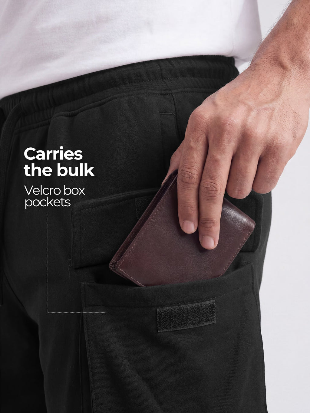 Black Cargo Cotton Men's Shorts