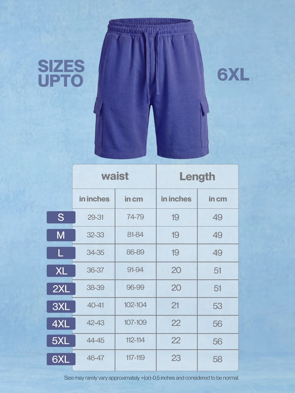 Royal Blue Cargo Cotton Men's Shorts