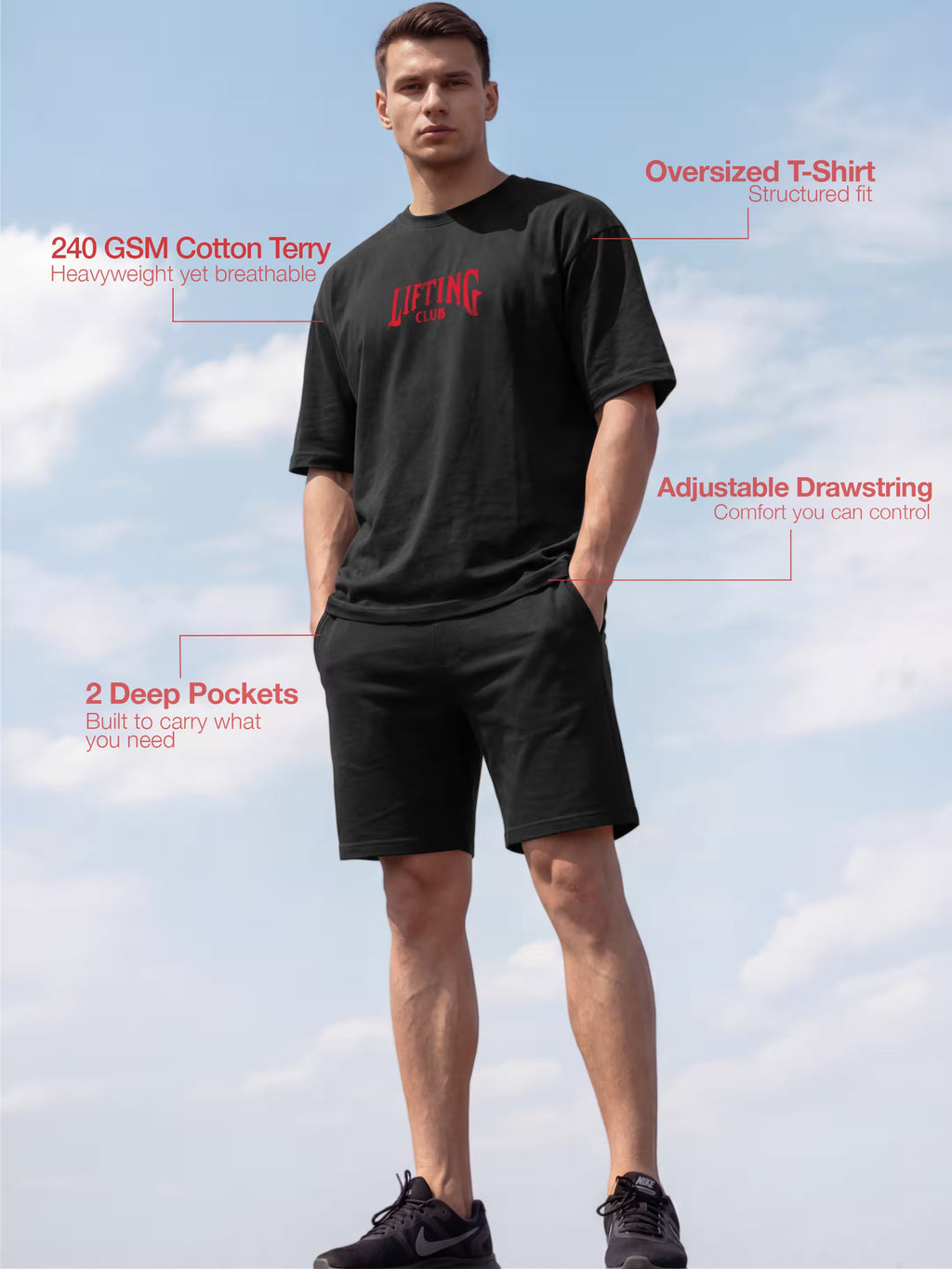 Lifting Club Cotton Men's 240 GSM AirEase Summer Coords