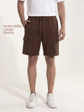 Brown Cargo Cotton Men's Shorts