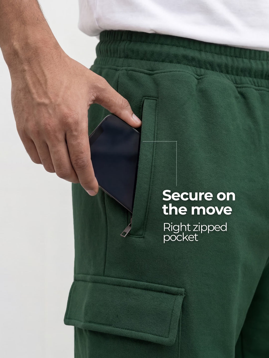 Forest Green Cargo Cotton Men's Shorts