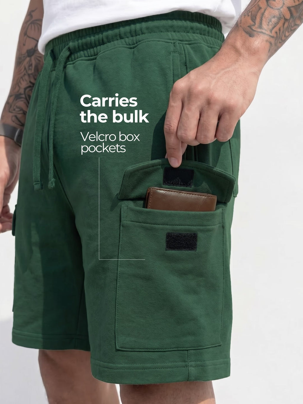 Forest Green Cargo Cotton Men's Shorts