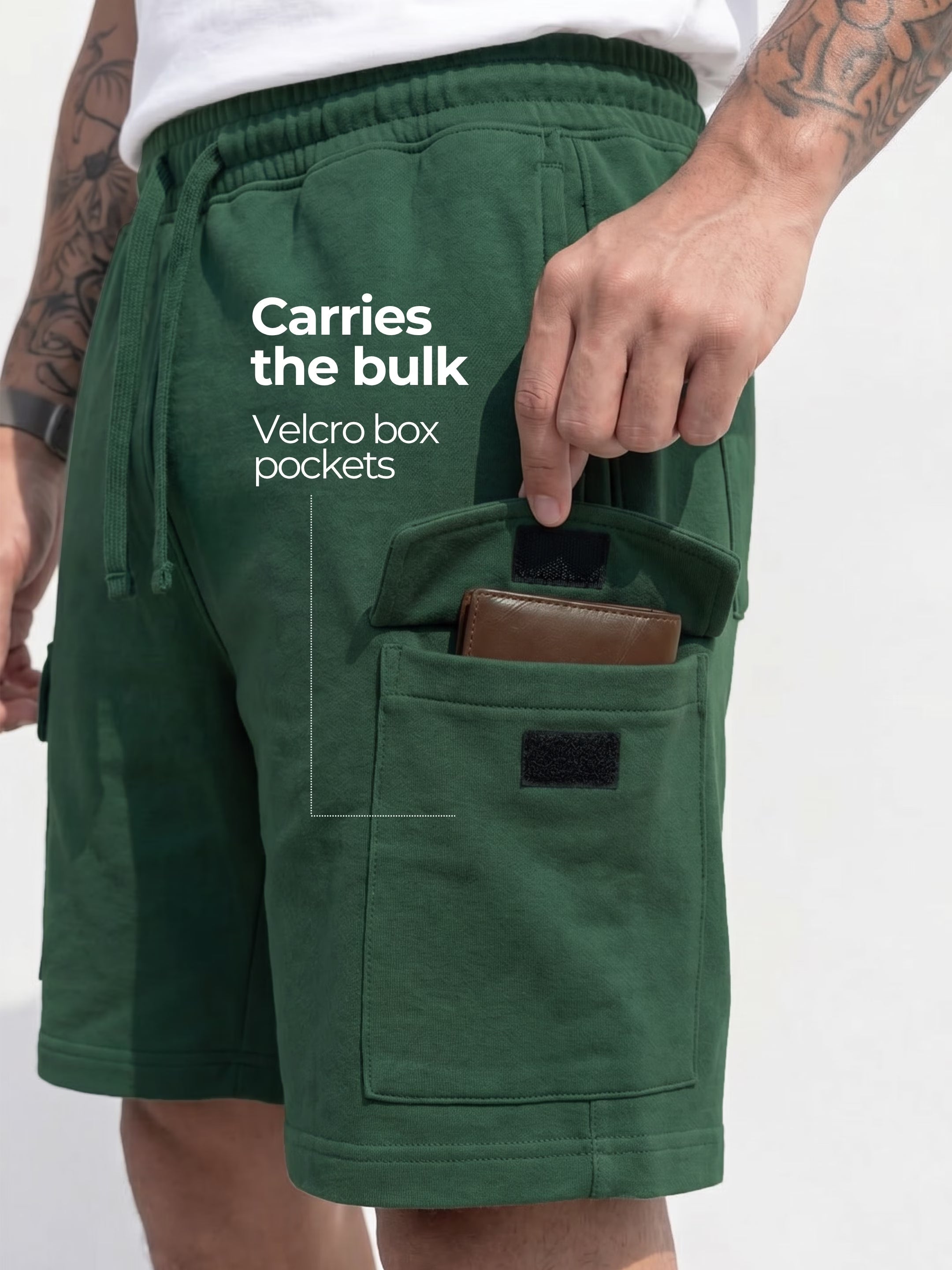 Forest Green Cargo Cotton Men's Shorts