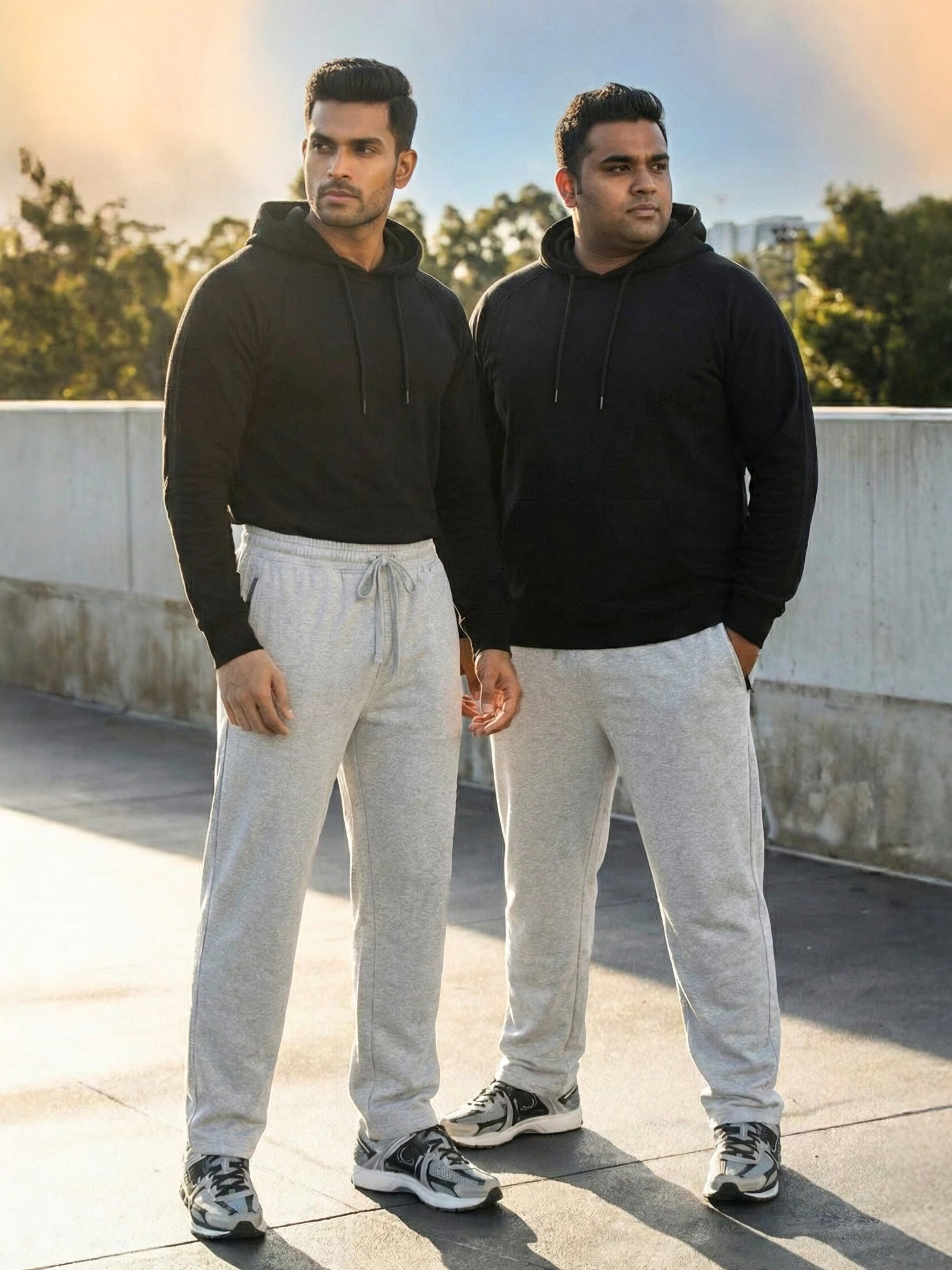 Grey Straight-Fit Joggers
