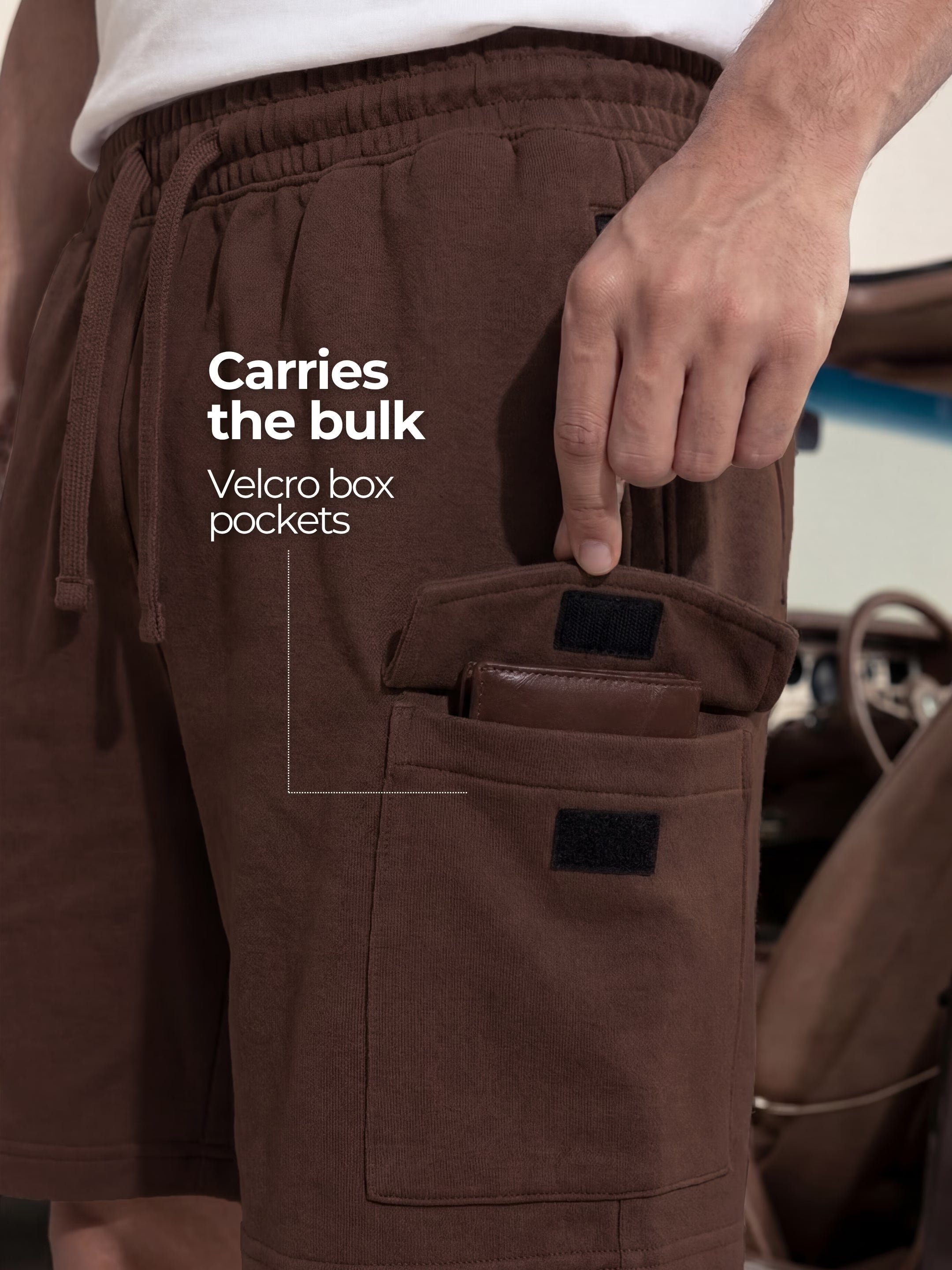 Brown Cargo Cotton Men's Shorts