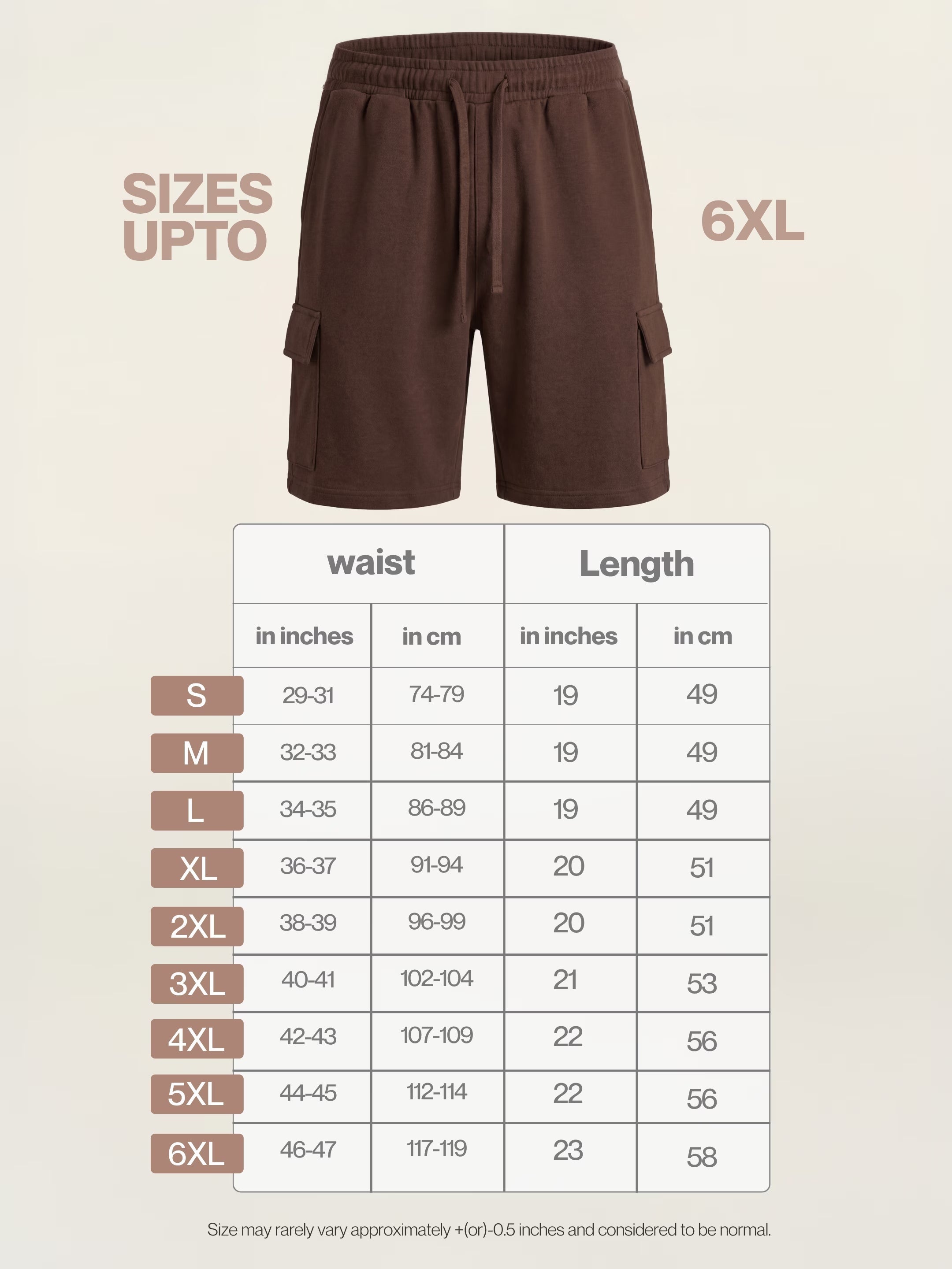 Brown Cargo Cotton Men's Shorts