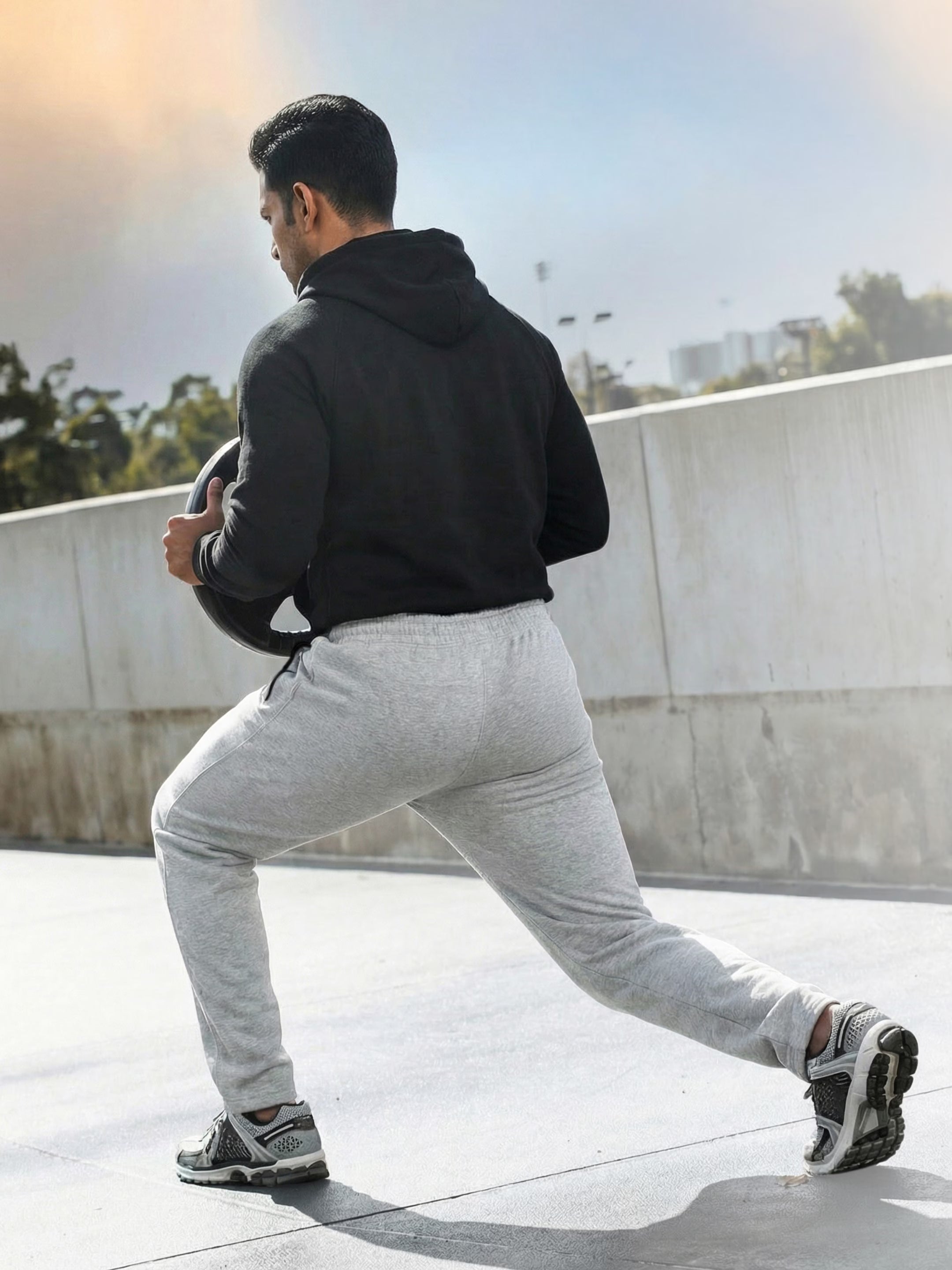 Grey Straight-Fit Joggers