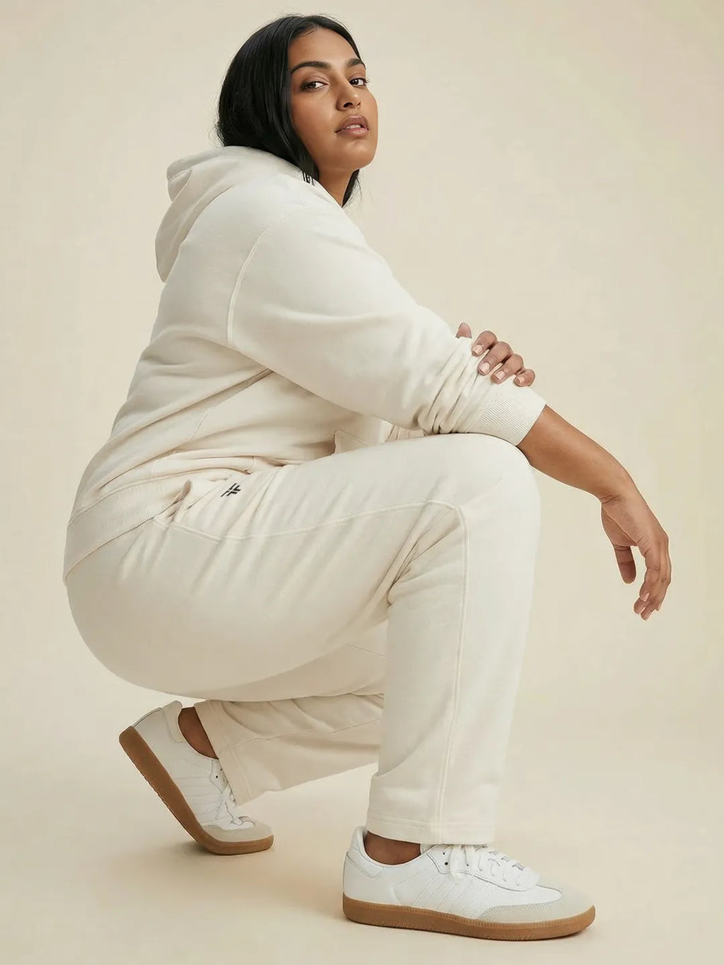 Off-White Straight Thermal Co-ord Set (Hoodie & Straight Fit Tracks Combo)