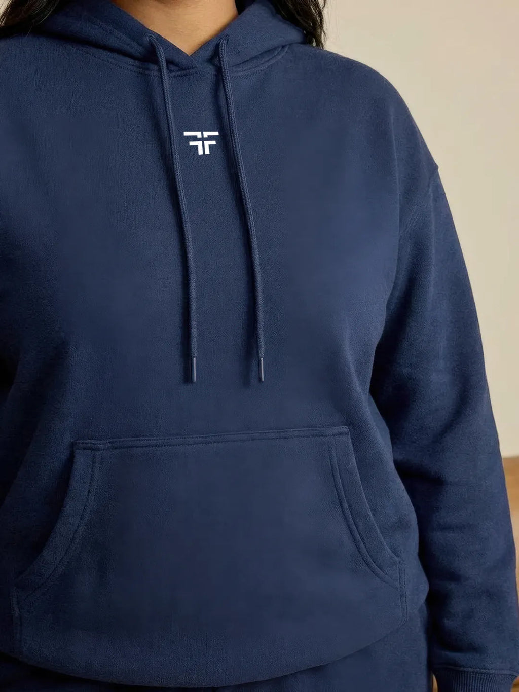 Navy Blue Straight Thermal Co-ord Set (Hoodie & Straight Fit Tracks Combo)