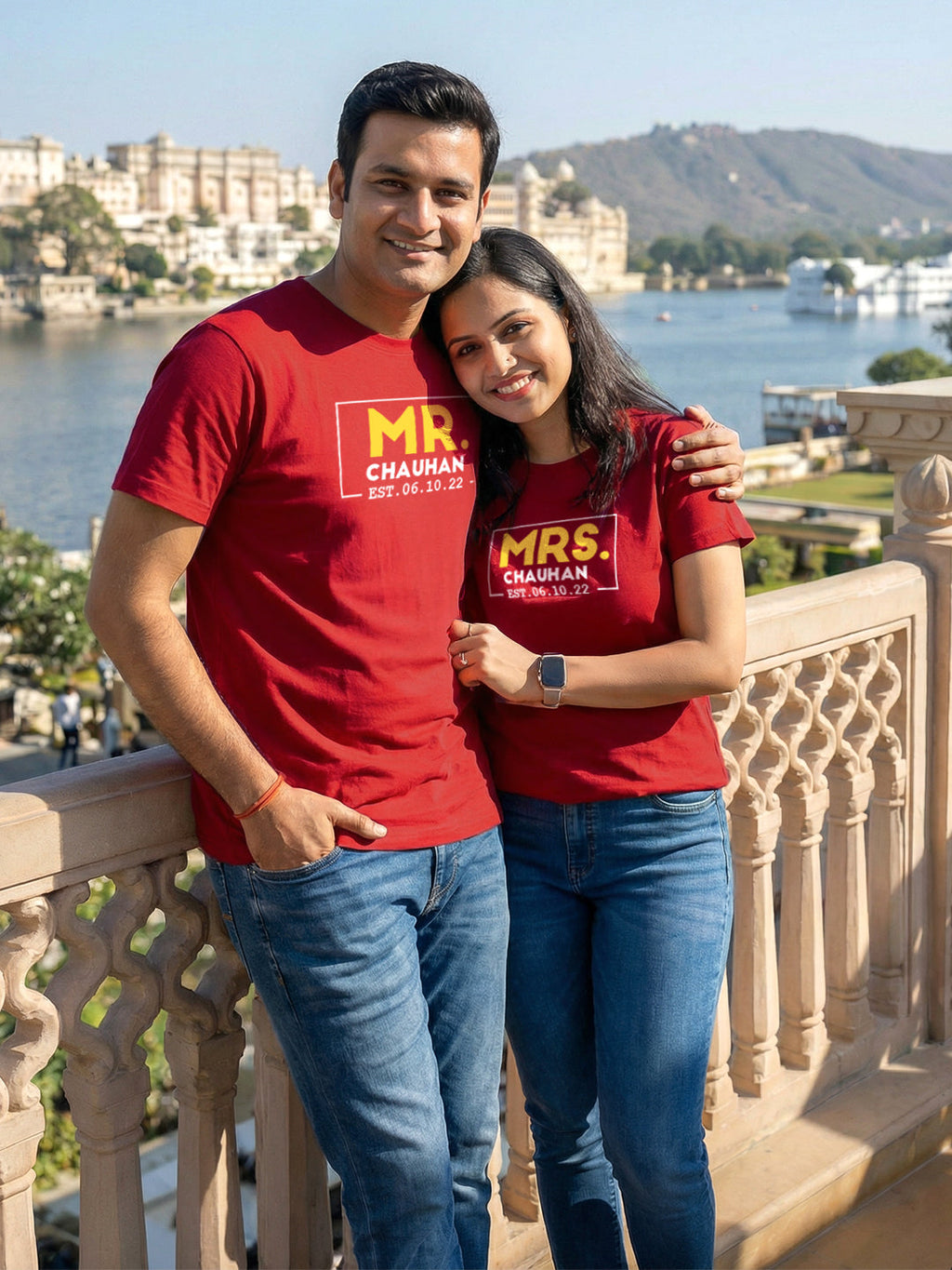 Mr & Mrs w/ Custom Surname and Date