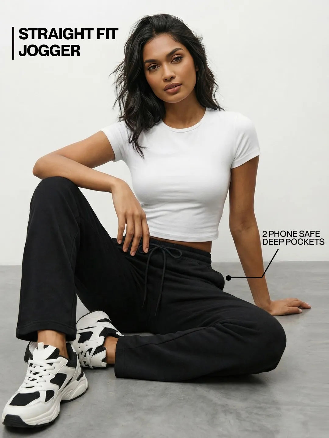 Black Straight-Fit Joggers