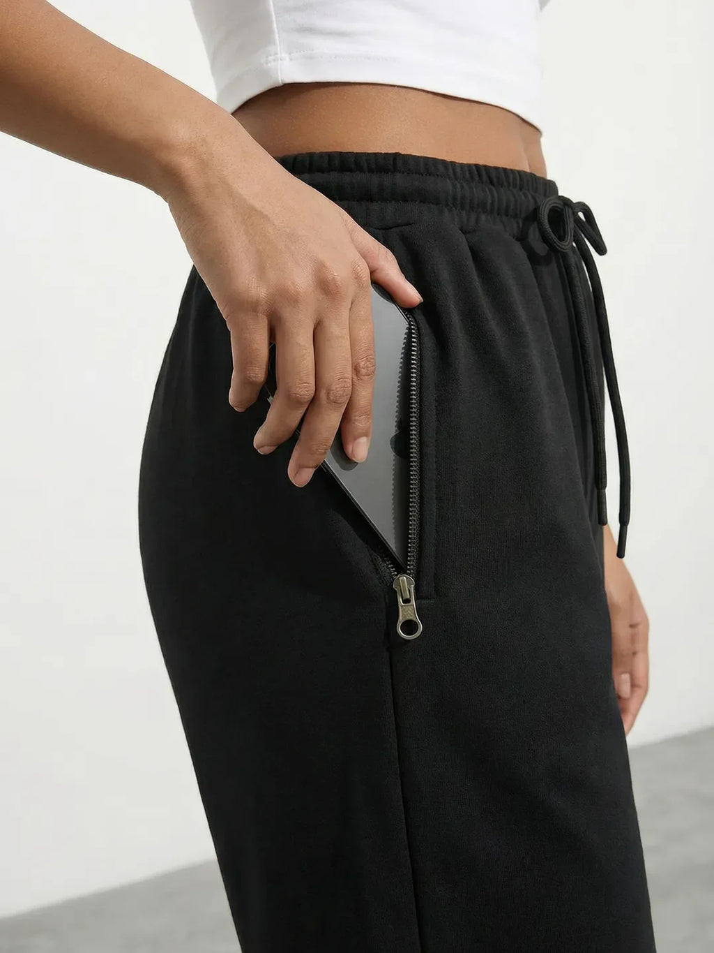 Black Straight-Fit Joggers
