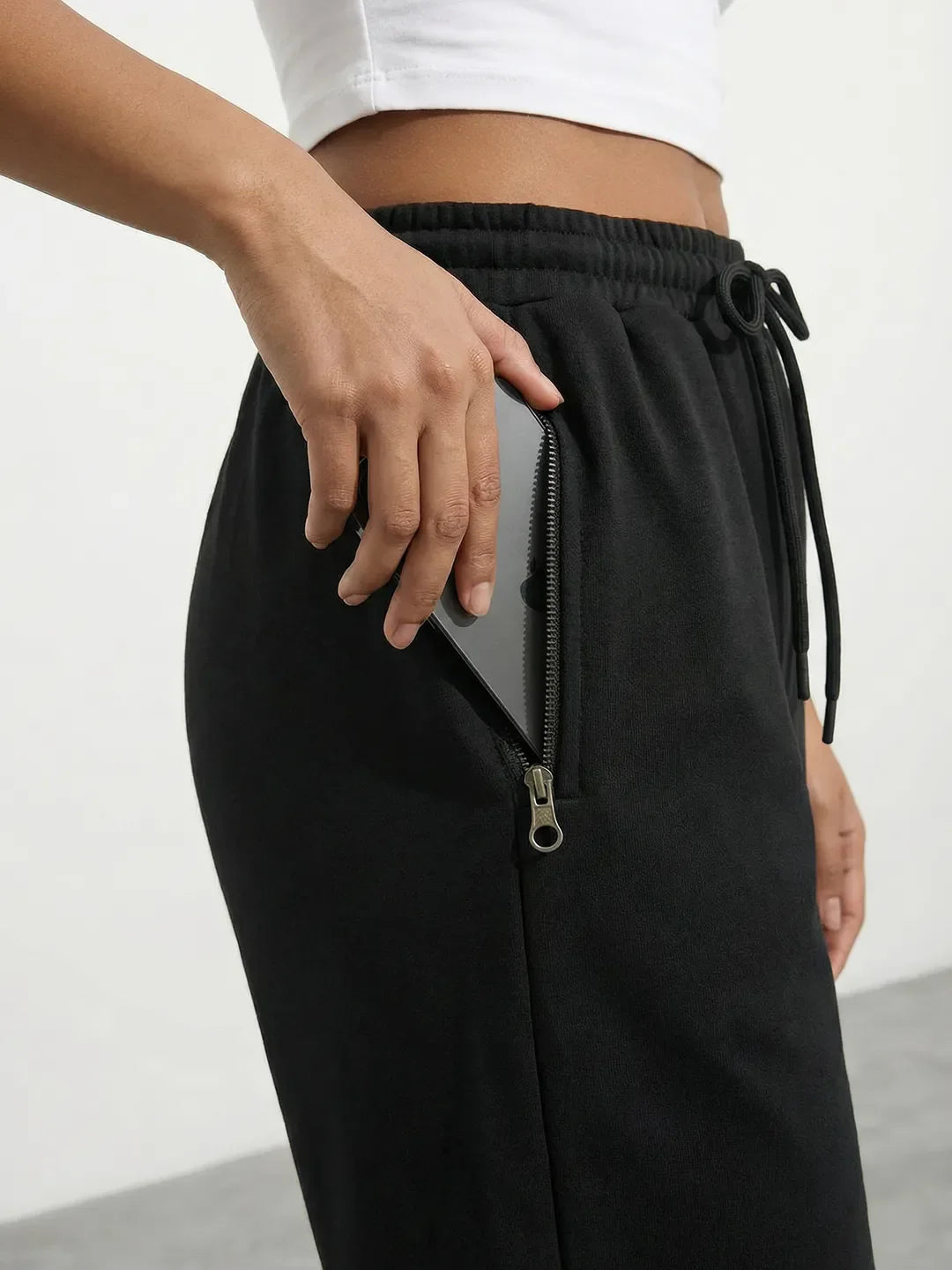 Black Straight-Fit Joggers