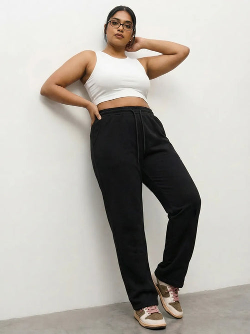 Black Straight-Fit Joggers