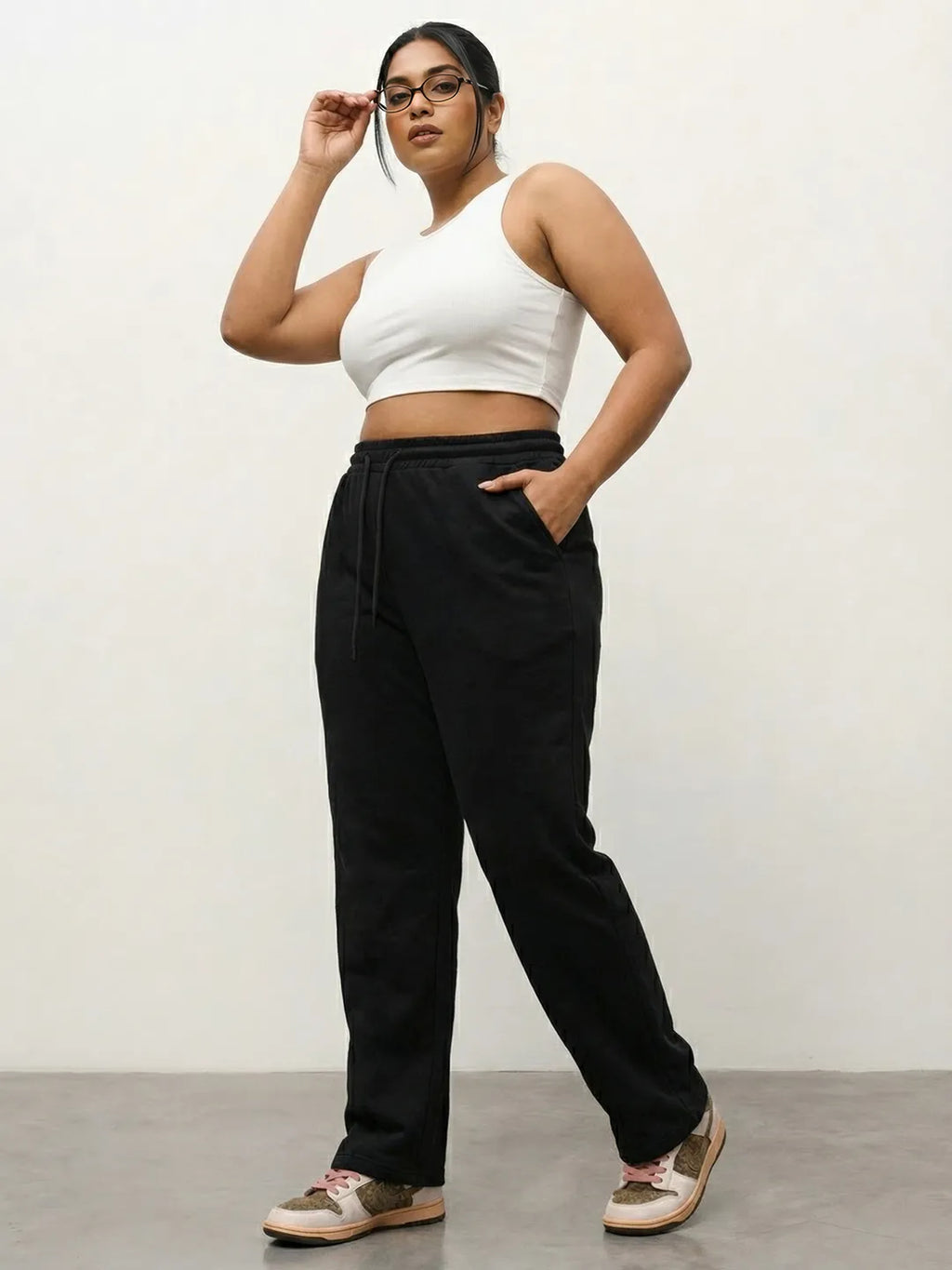 Black Straight-Fit Joggers