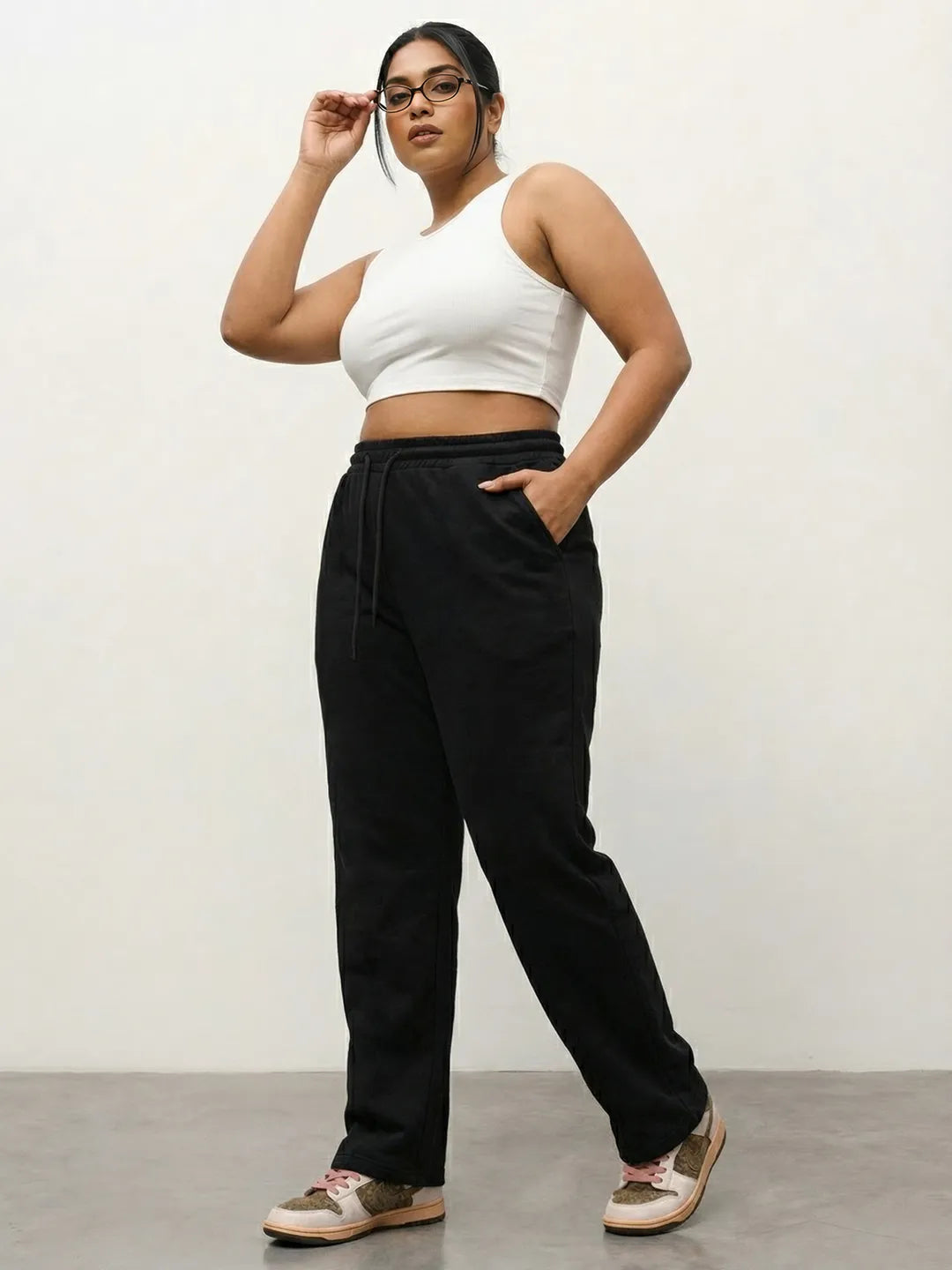 Black Straight-Fit Joggers