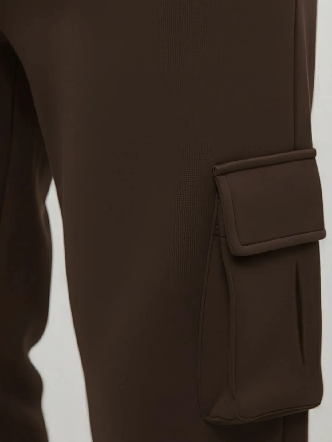 Womens Coffee Brown Cargo Joggers w/ 4 Pockets
