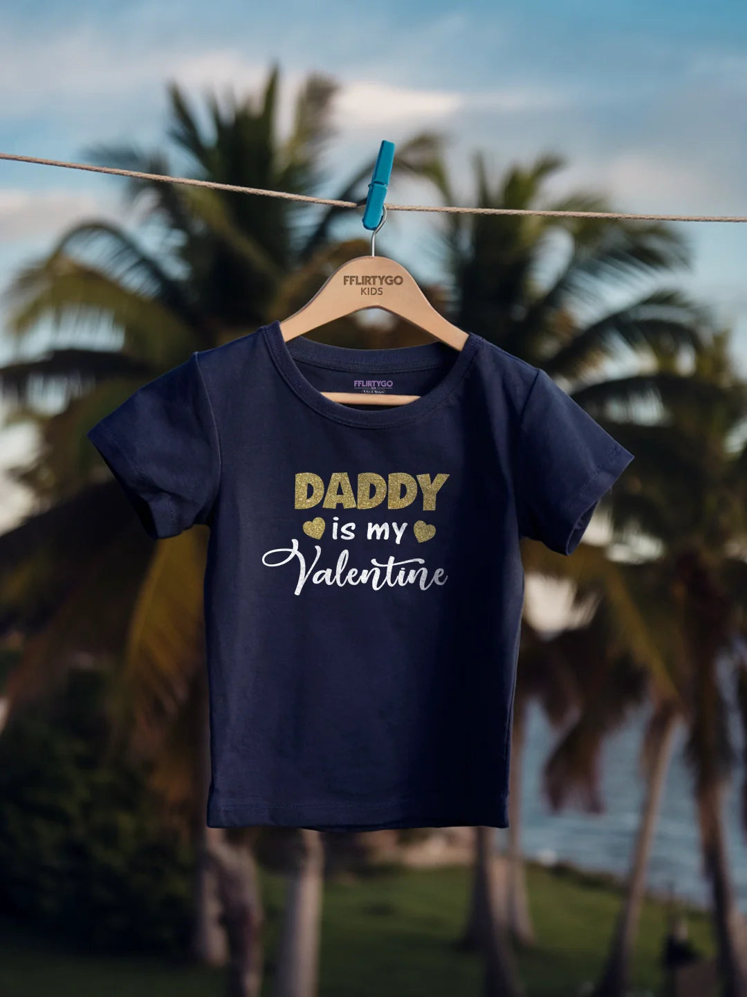 Daddy Is My Valentine Kids T Shirt