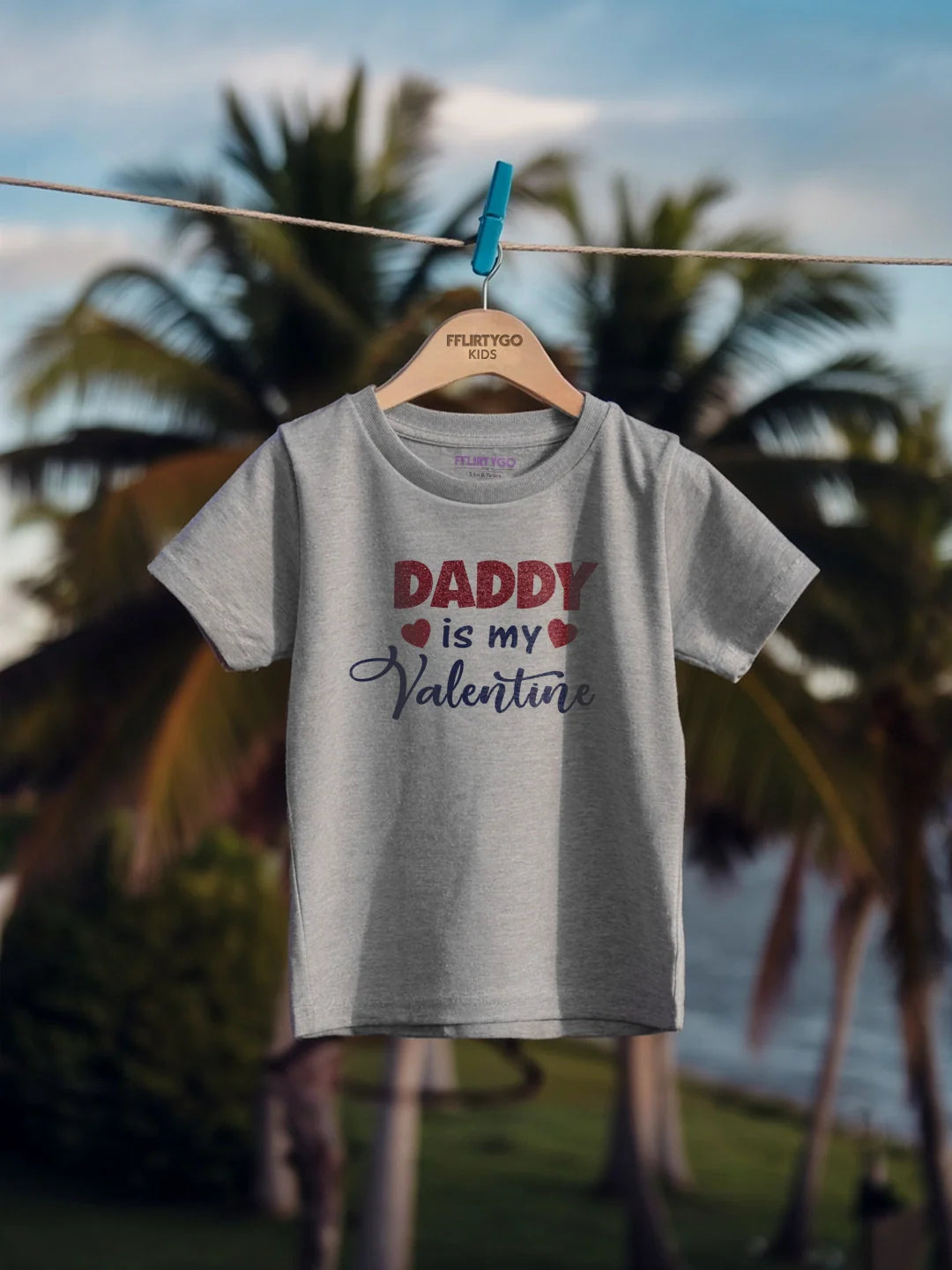 Daddy Is My Valentine Kids T Shirt