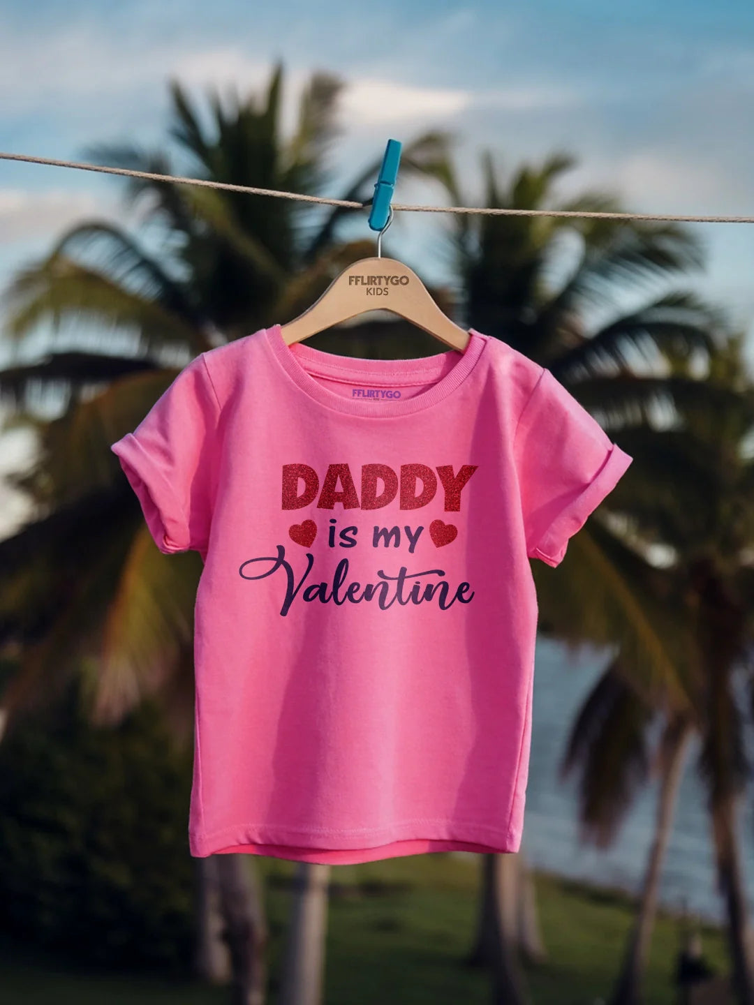 Daddy Is My Valentine Kids T Shirt