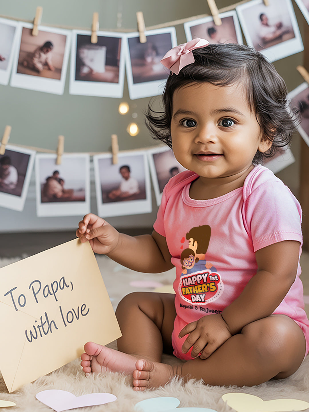 Happy 1st Father's Day Baby Romper | Onesies w/ Custom Name