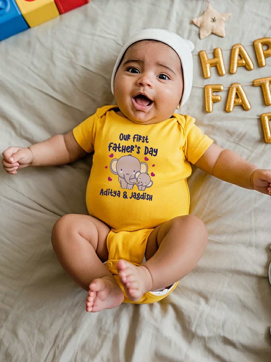 Our First Father's Day Baby Romper | Onesies w/ Custom Name