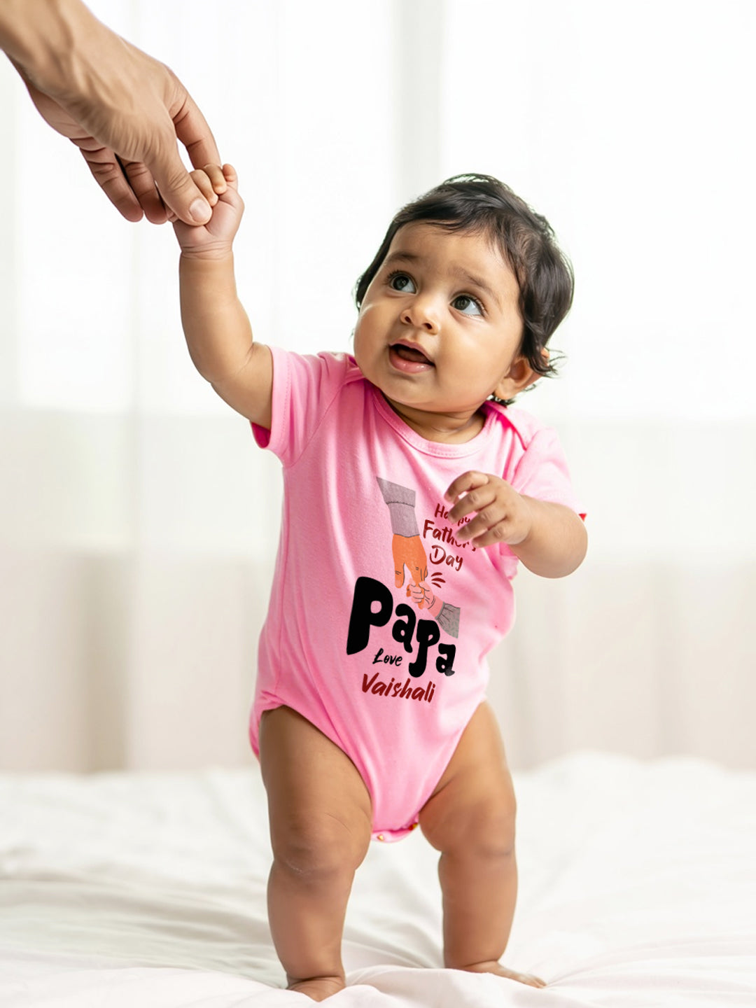 Happy Father's Day Papa Baby Romper | Onesies w/ Custom Name