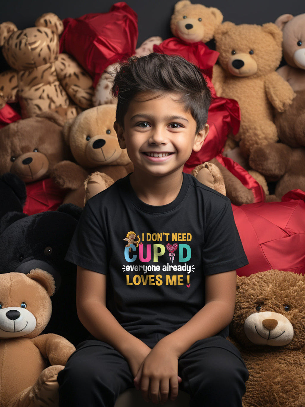 I Don't Need Cupid Everyone Already Loves Me Kids T Shirt