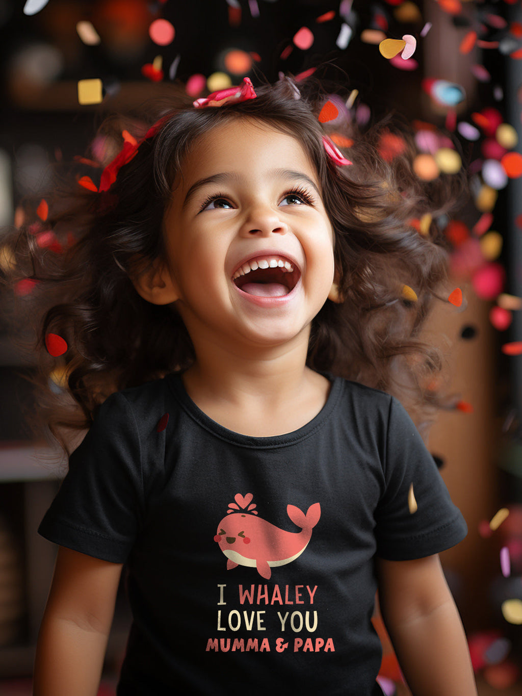 I Whaley Love You Mumma & Papa Kids T Shirt