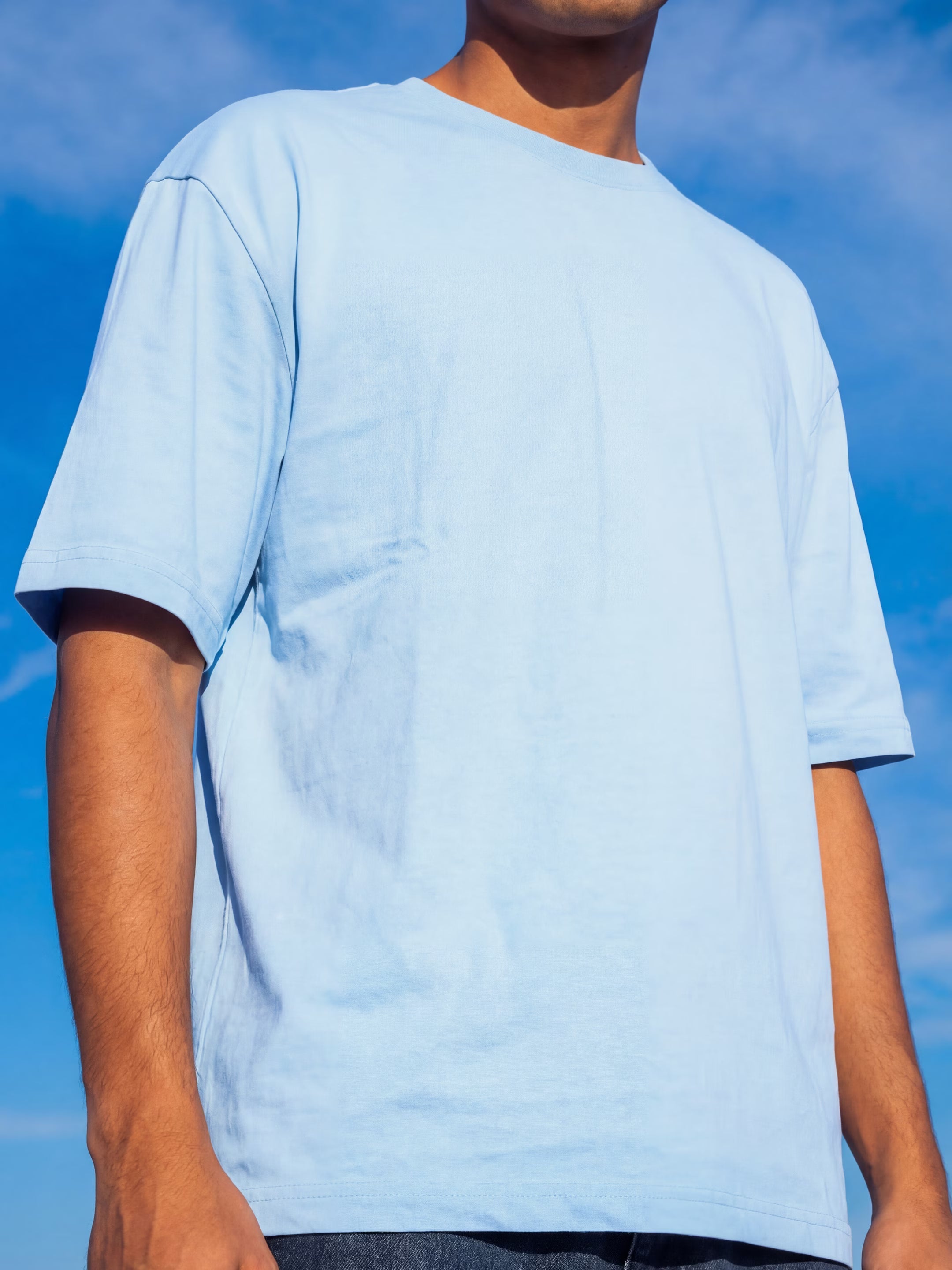 Sky Blue Men's Oversized T-Shirt