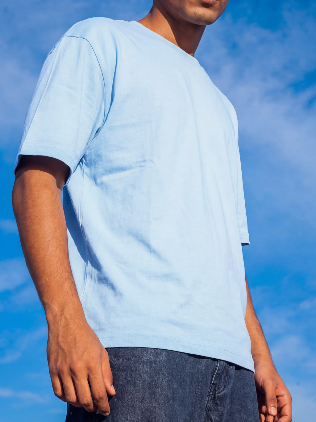 Sky Blue Men's Oversized T-Shirt