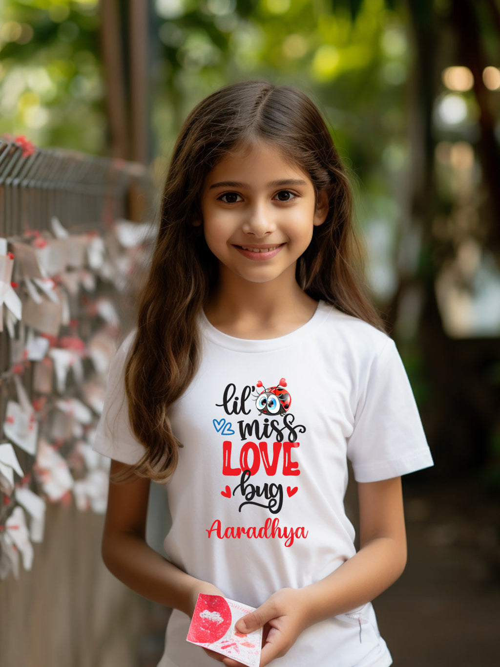 Lil Miss Love Bug Kids T Shirt w/ Custom Name