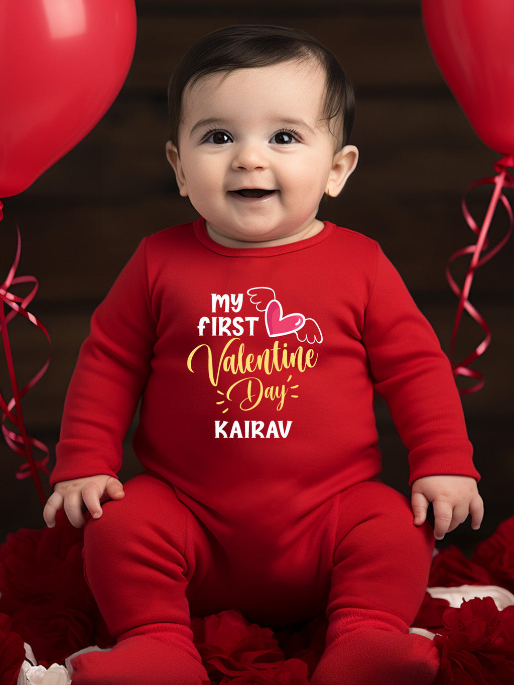 My First Valentine Day Baby Romper | Onesies w/ Custom Name