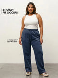 Navy Melange Straight-Fit Joggers