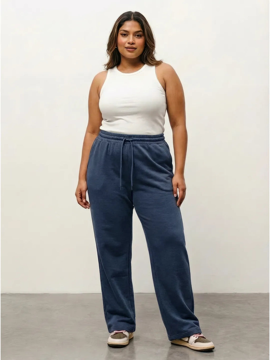 Navy Melange Straight-Fit Joggers