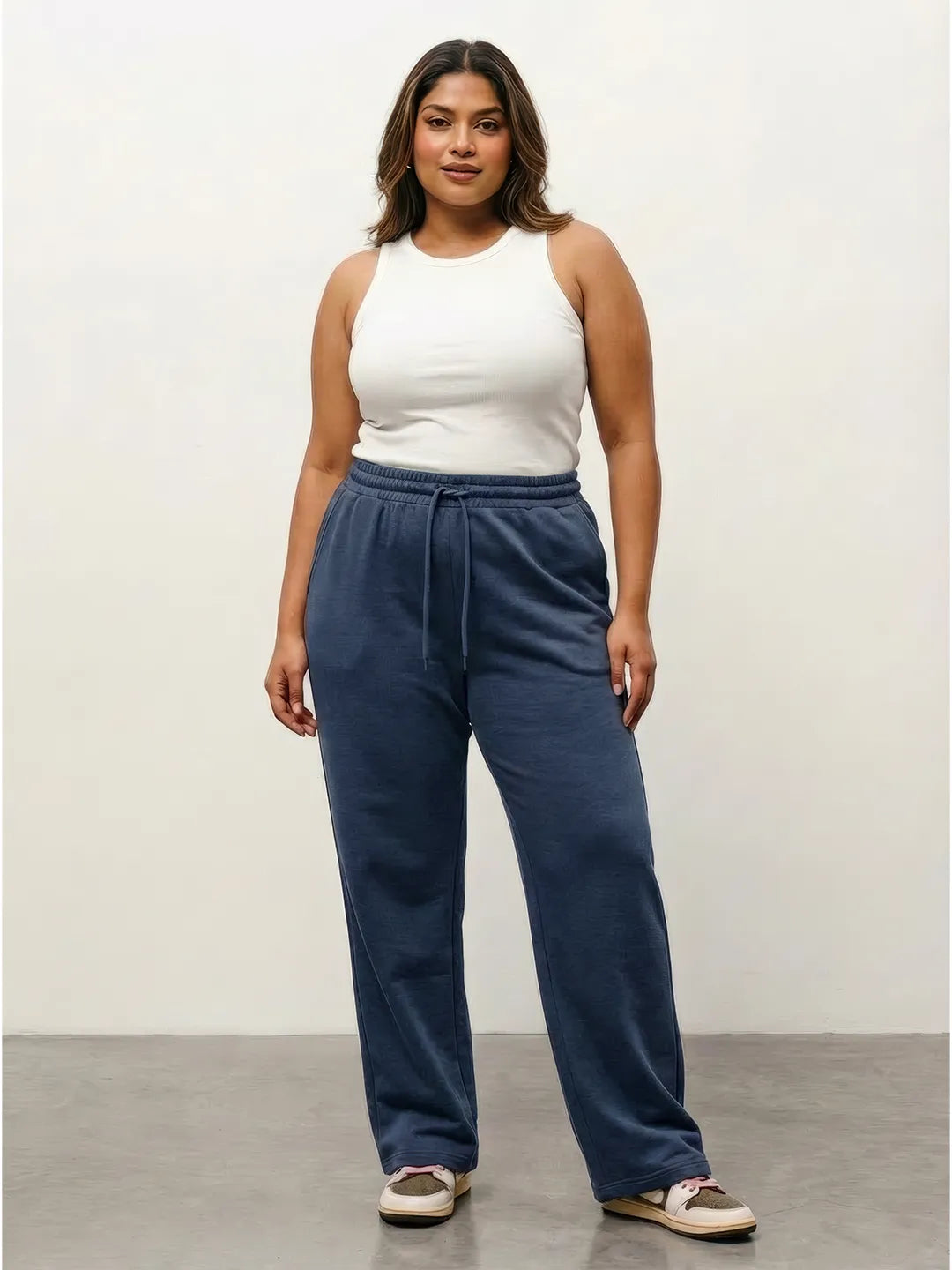 Navy Melange Straight-Fit Joggers