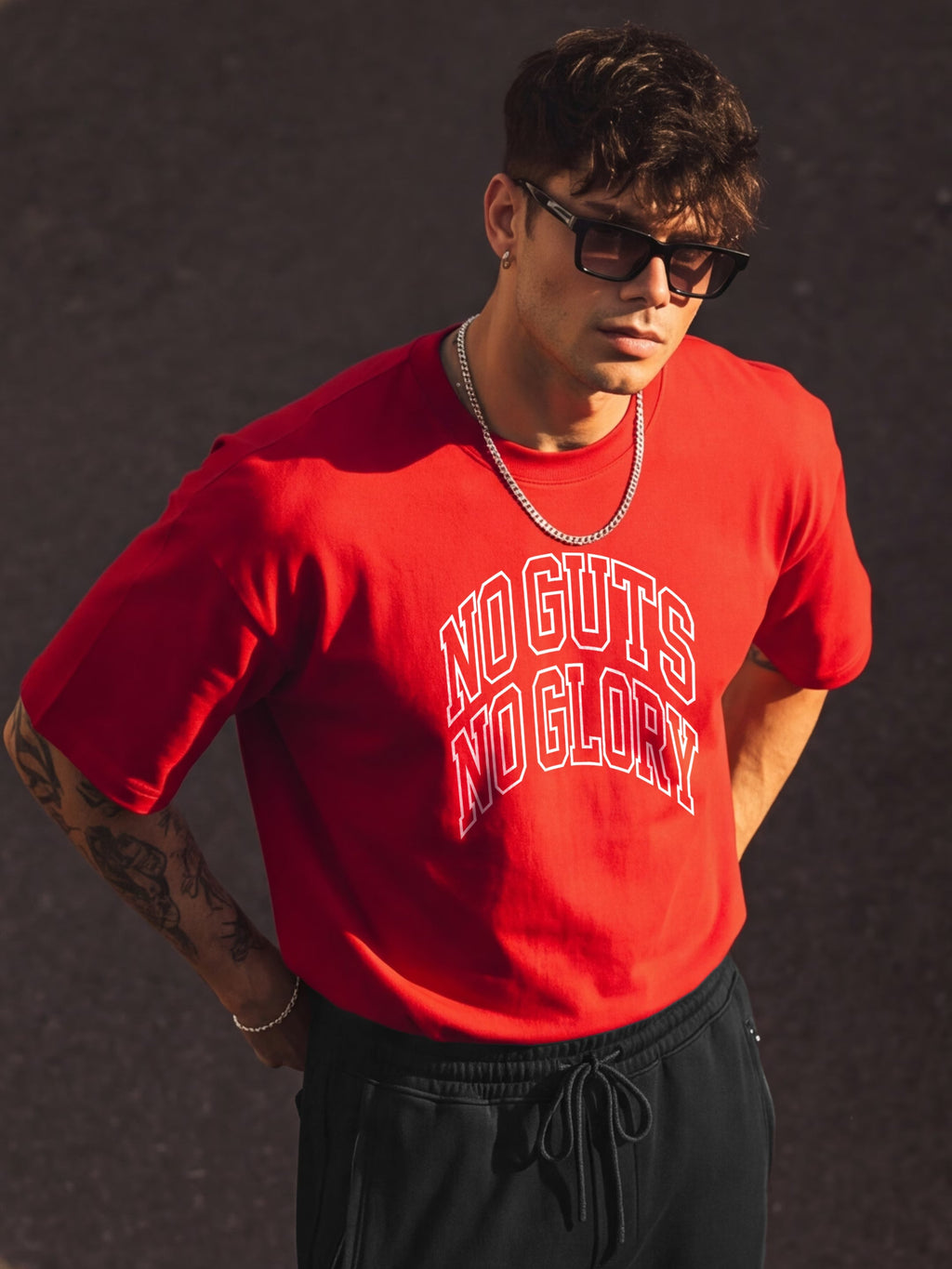 No Guts No Glory Cotton Men's Oversized T-Shirt