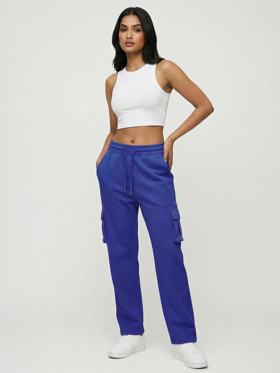 Womens Royal Blue Cargo Cargo Joggers w/ 4 Pockets