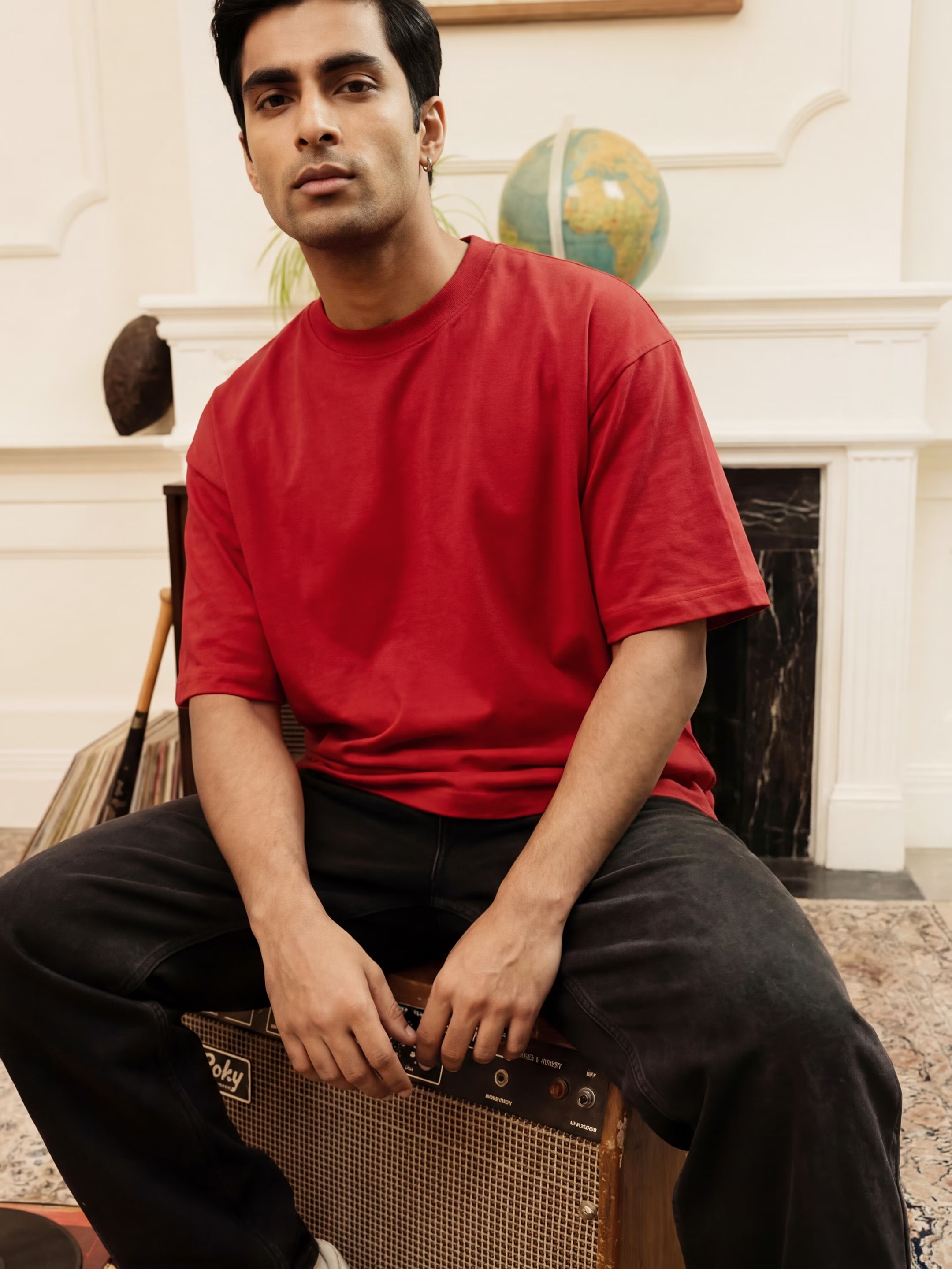 Red Men's Oversized T-Shirt