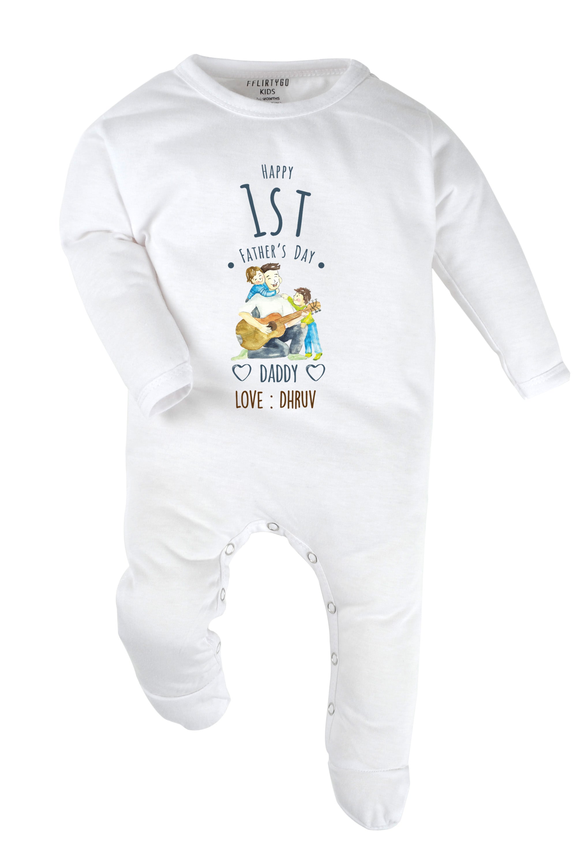Happy 1st Father's Day Daddy Baby Romper | Onesies w/ Custom Name