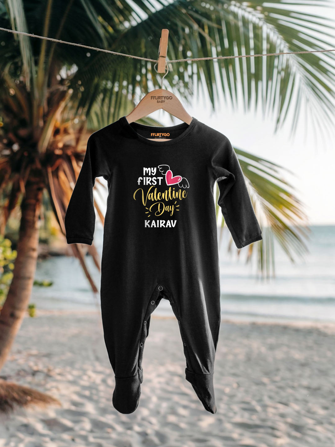 My First Valentine Day Baby Romper | Onesies w/ Custom Name