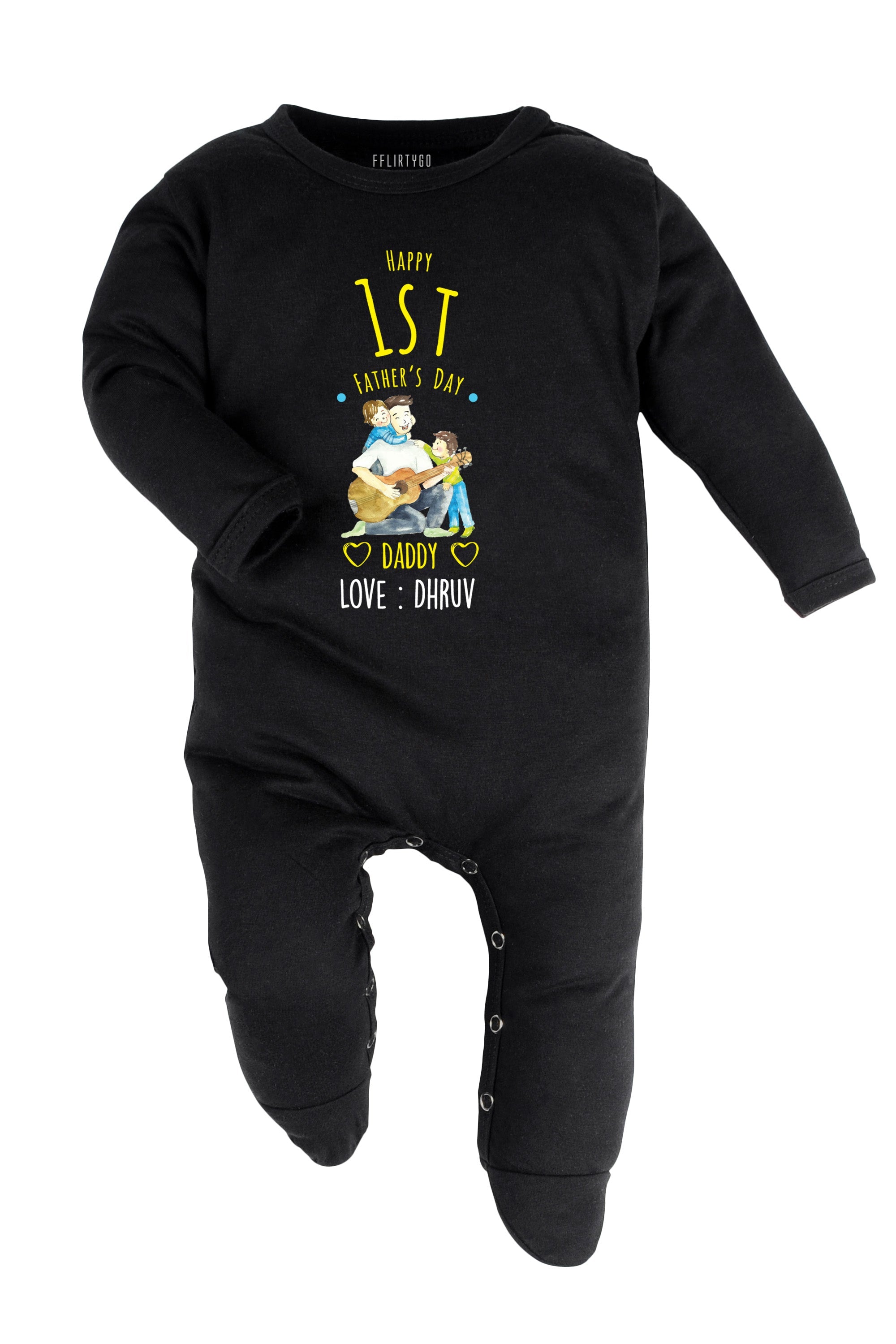 Happy 1st Father's Day Daddy Baby Romper | Onesies w/ Custom Name