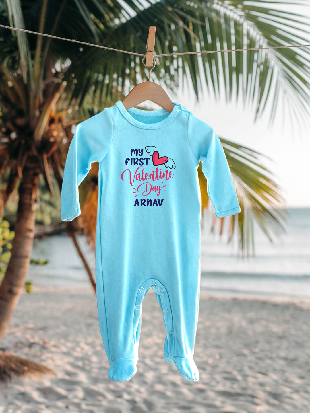 My First Valentine Day Baby Romper | Onesies w/ Custom Name
