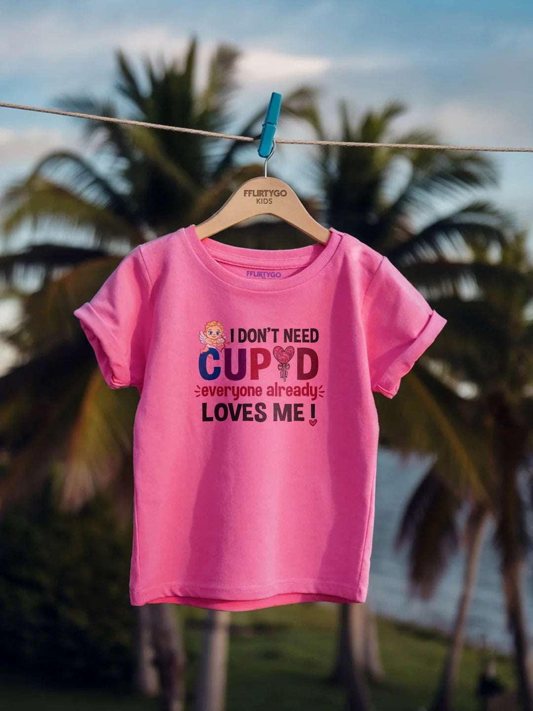 I Don't Need Cupid Everyone Already Loves Me Kids T Shirt