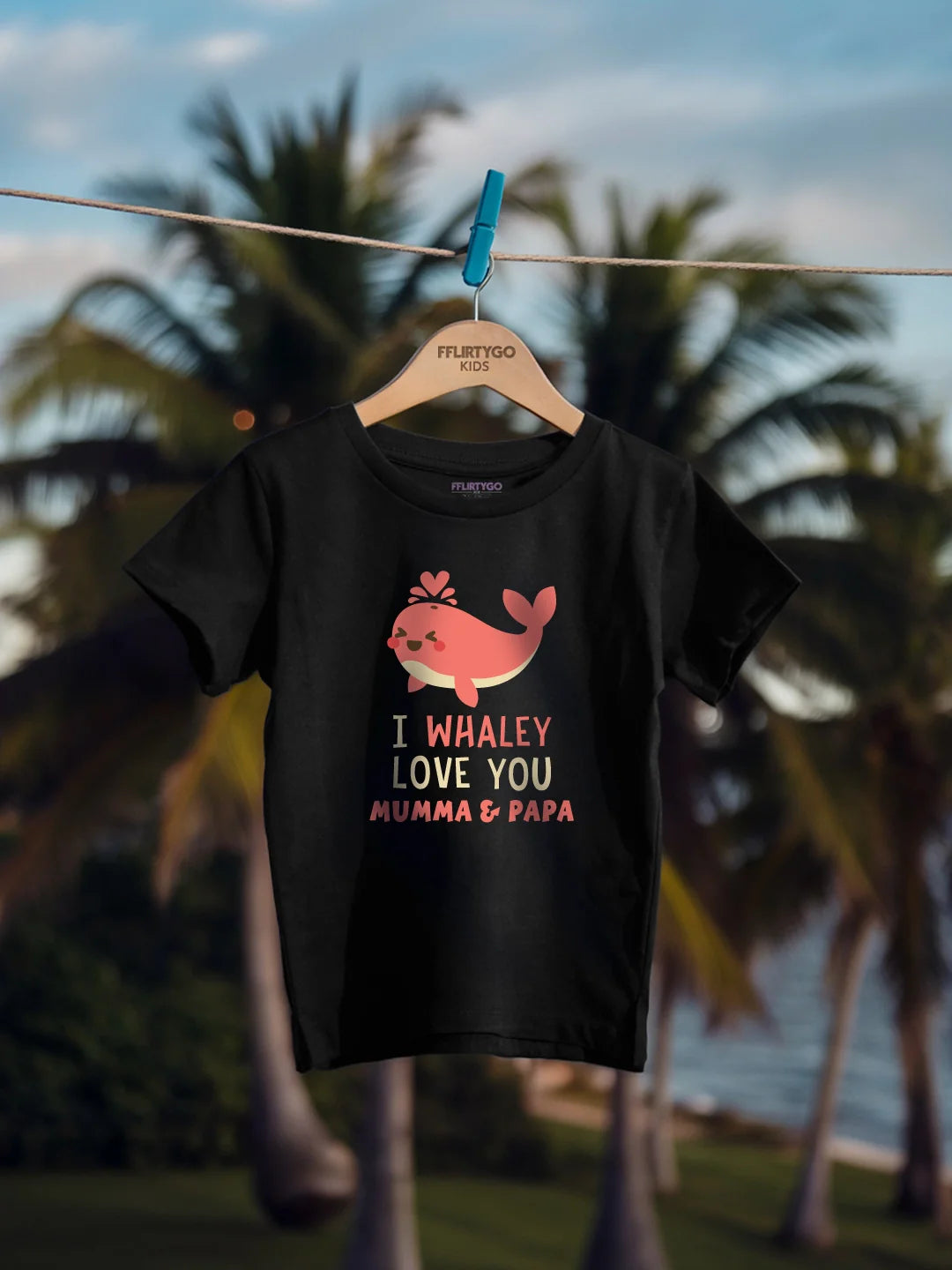 I Whaley Love You Mumma & Papa Kids T Shirt