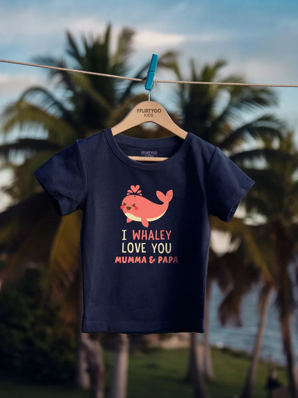 I Whaley Love You Mumma & Papa Kids T Shirt